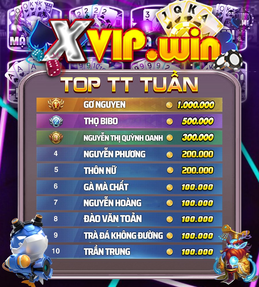 giao diện tóp tuần xvipwin